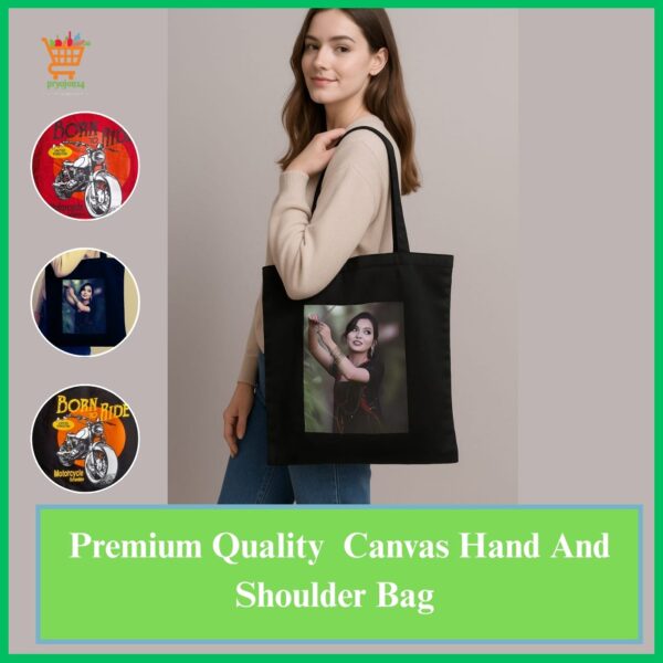 Premium Quality | Canvas Hand And Shoulder Bag | ( Height- 16" , Width- 14" And Handle 13") For Women's With Zipper - Image 3