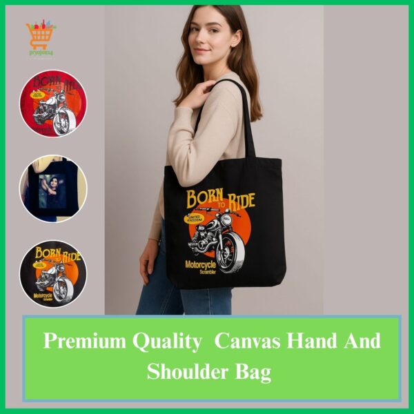 Premium Quality | Canvas Hand And Shoulder Bag | ( Height- 16" , Width- 14" And Handle 13") For Women's With Zipper - Image 4