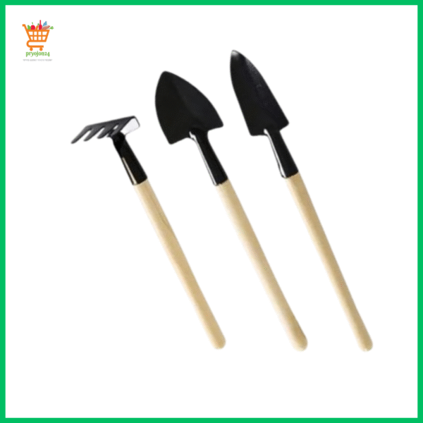 Mini Garden Tools 3pcs Set – Wooden Handle | pryojon24.com