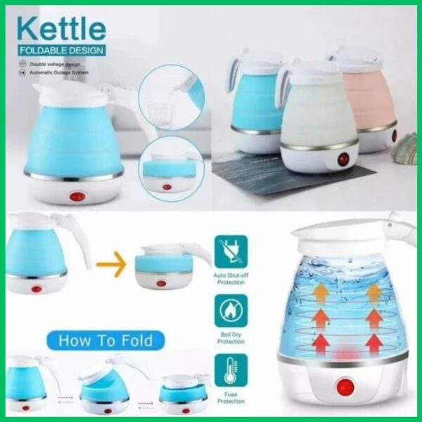 Mini Folding Electric Kettle – 0.6L | 600W Portable Water Heater | Silicone Collapsible Travel Kettle | 220V | Fast Boil for Tea, Coffee, and More - Image 3